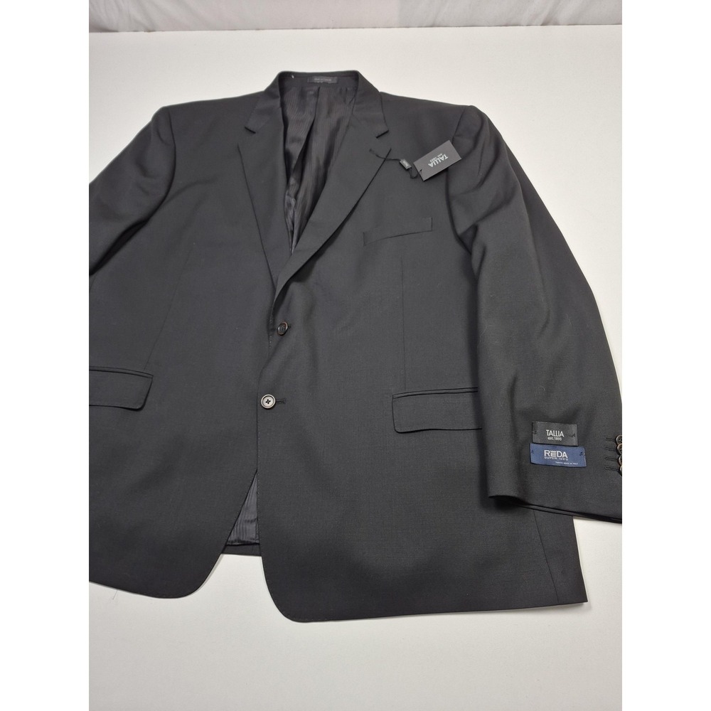 Tallia Suit Jacket Mens 56 Black Wool Reda Super 120s 2 Button Italy NWT